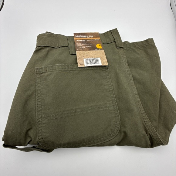 Carhartt Other - Carhartt Mens Original Fit Canvas Cell‎ Phone Pocket Work Shorts Size 34 New